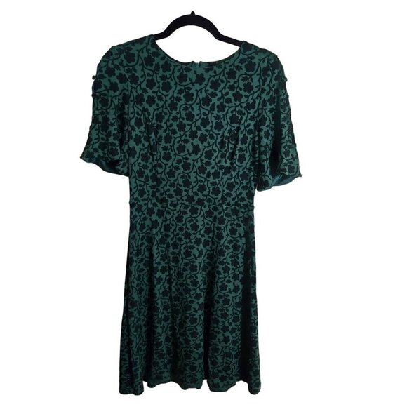 Boden Alexis Green Floral Jersey Fit N Flare Dress Size 6 - Picture 2 of 10